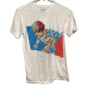 Funimation My Hero Academia Todoroki Fire & Ice White Anime T-Shirt Men’s Size S
